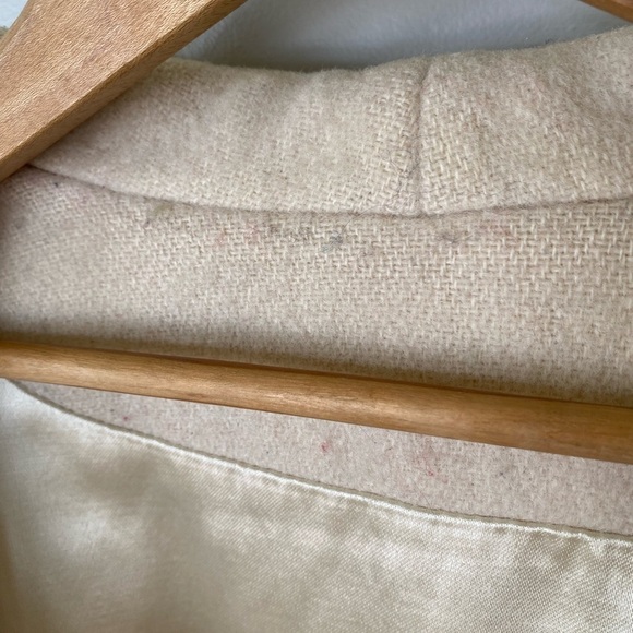 VINTAGE neutral cream slouch wool coat Sz. 12 - Picture 11 of 15